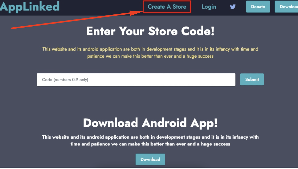 Create Store - AppLinked App Codes